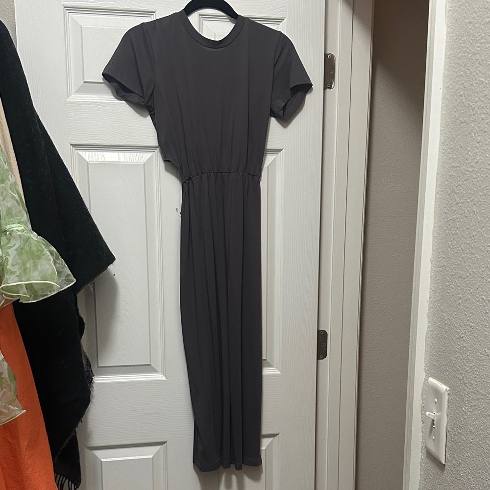 Heartloom Dark Gray Midi Dress